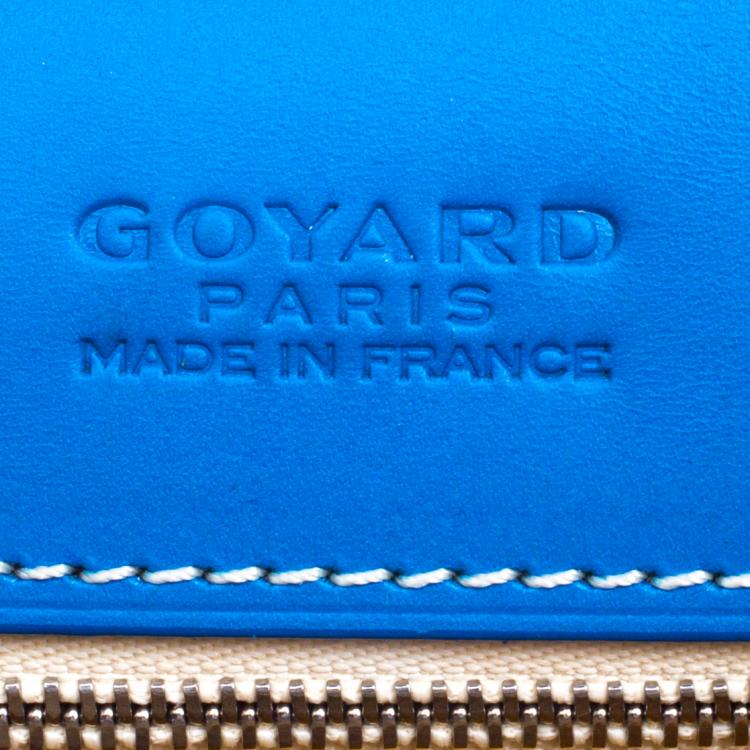 Pre Owned Goyard Blue Chevron Print Coated Canvas Belvedere MM Saddle Bag
