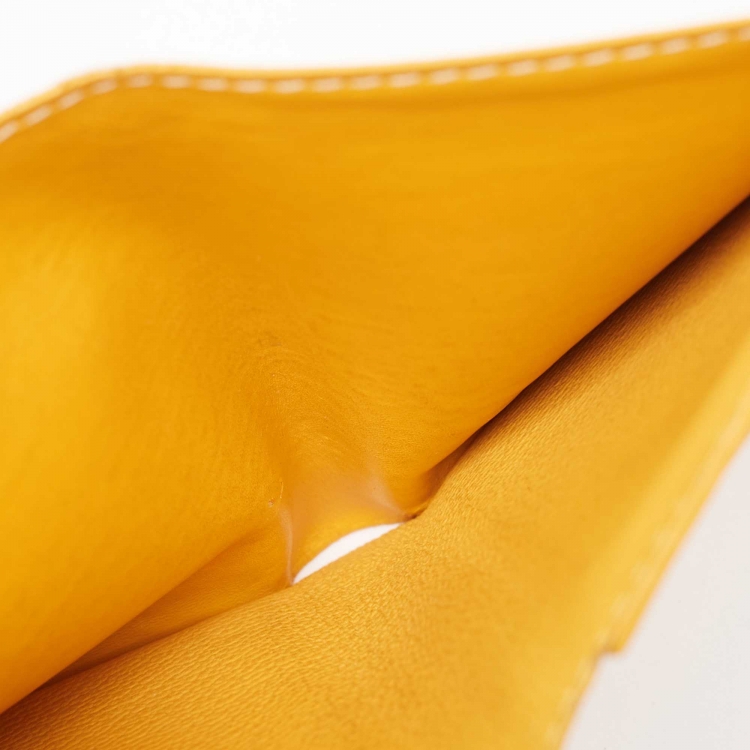 Pre Owned Goyard Yellow Goyardine Coated Canvas Saint Pierre Card Holder