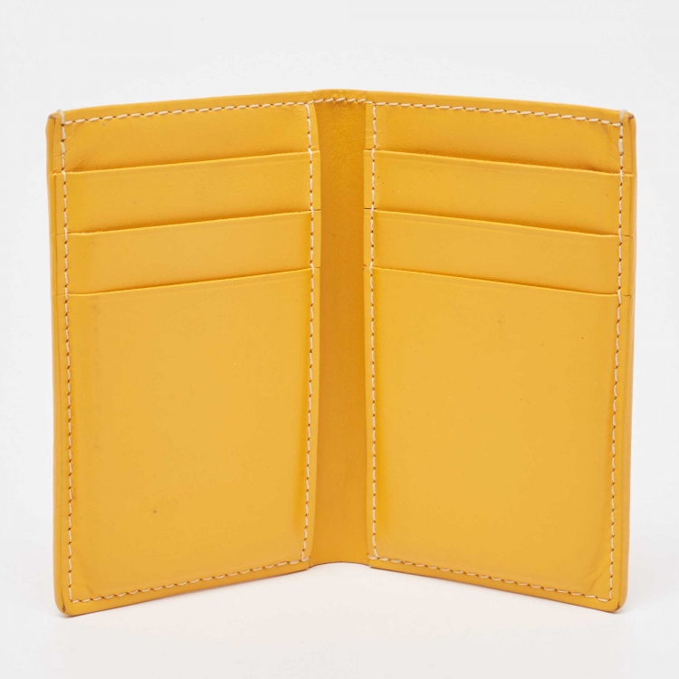 Pre Owned Goyard Yellow Goyardine Coated Canvas Saint Pierre Card Holder