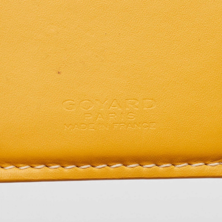 Pre Owned Goyard Yellow Goyardine Coated Canvas Saint Pierre Card Holder