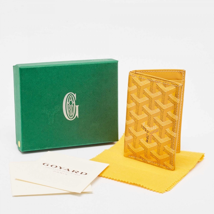Pre Owned Goyard Yellow Goyardine Coated Canvas Saint Pierre Card Holder