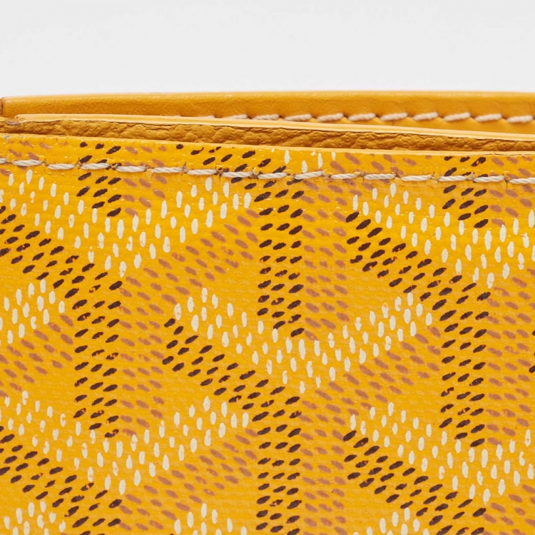 Pre Owned Goyard Yellow Goyardine Coated Canvas Saint Pierre Card Holder
