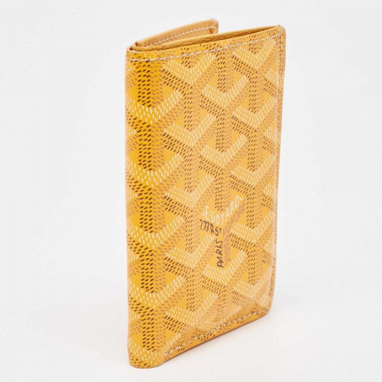 Pre Owned Goyard Yellow Goyardine Coated Canvas Saint Pierre Card Holder