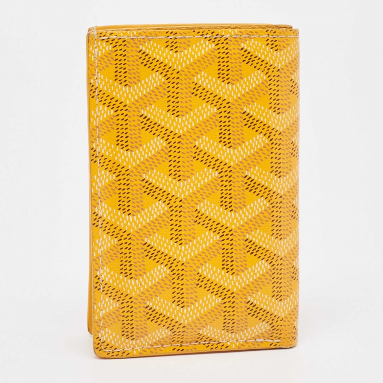 Pre Owned Goyard Yellow Goyardine Coated Canvas Saint Pierre Card Holder