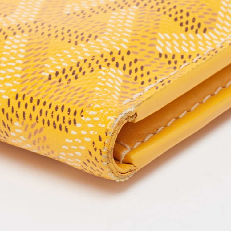 Pre Owned Goyard Yellow Goyardine Coated Canvas Saint Pierre Card Holder