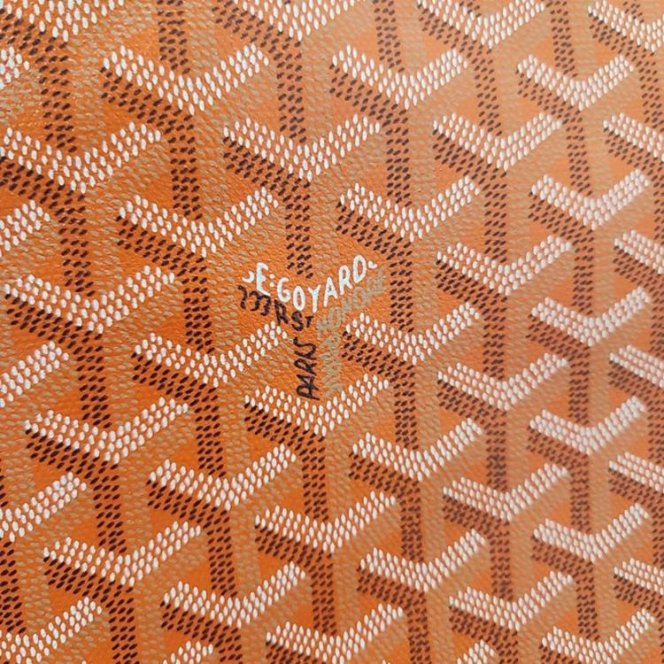 Pre Owned Goyard Orange Goyardine Canvas Senna GM Pouch