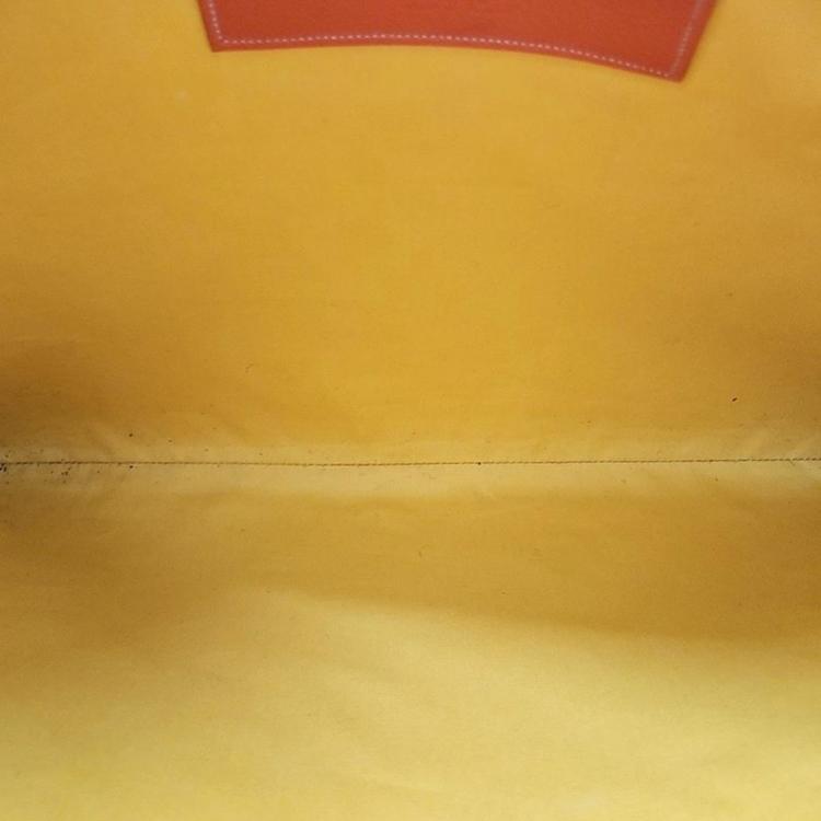 Pre Owned Goyard Orange Goyardine Canvas Senna GM Pouch