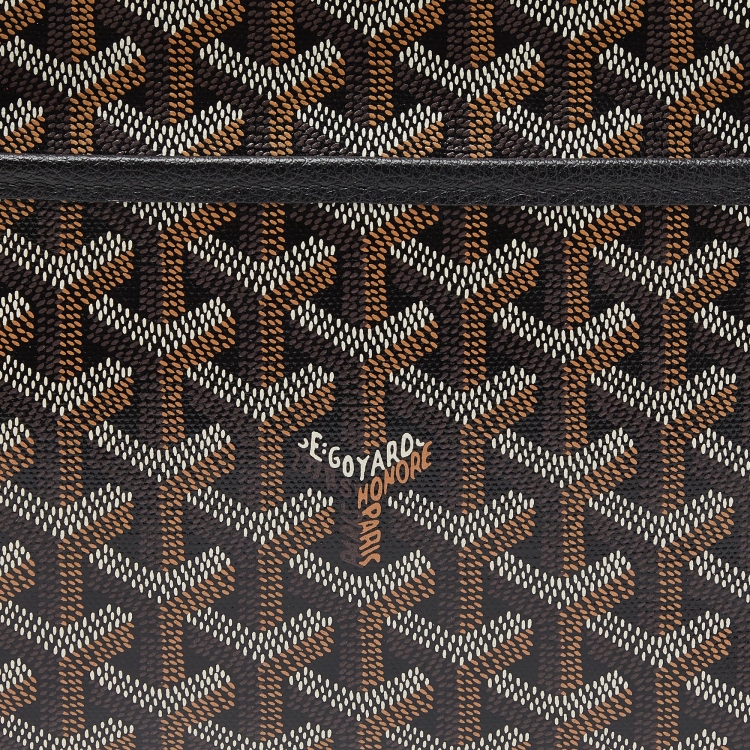 Pre Owned Goyard Black Goyardine Coated Canvas Jouvence MM Toiletry Pouch