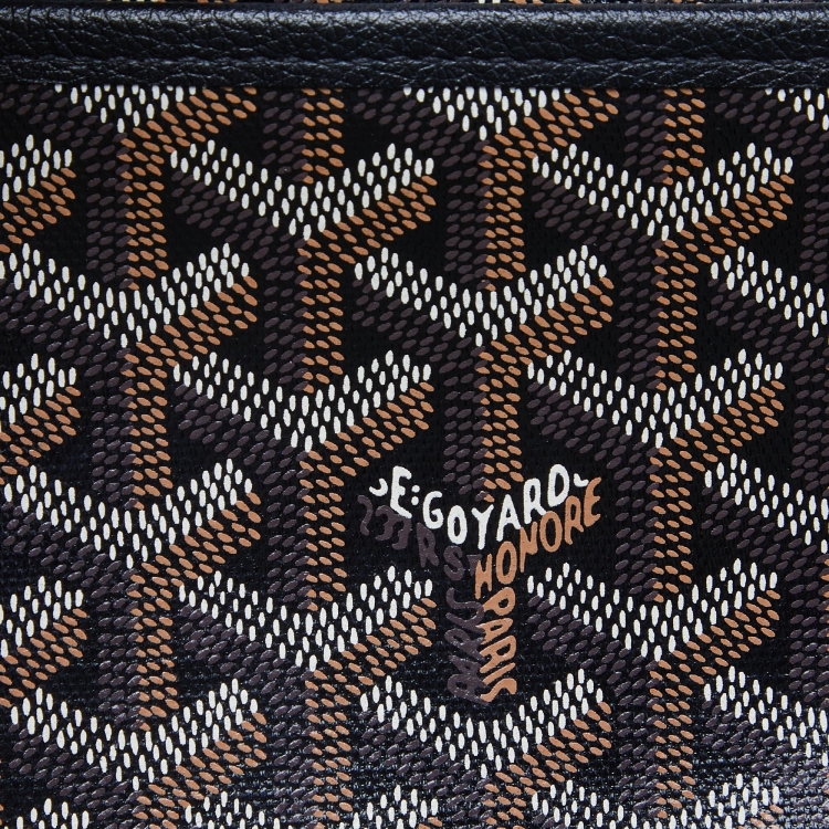 Pre Owned Goyard Black Goyardine Coated Canvas Jouvence MM Toiletry Pouch