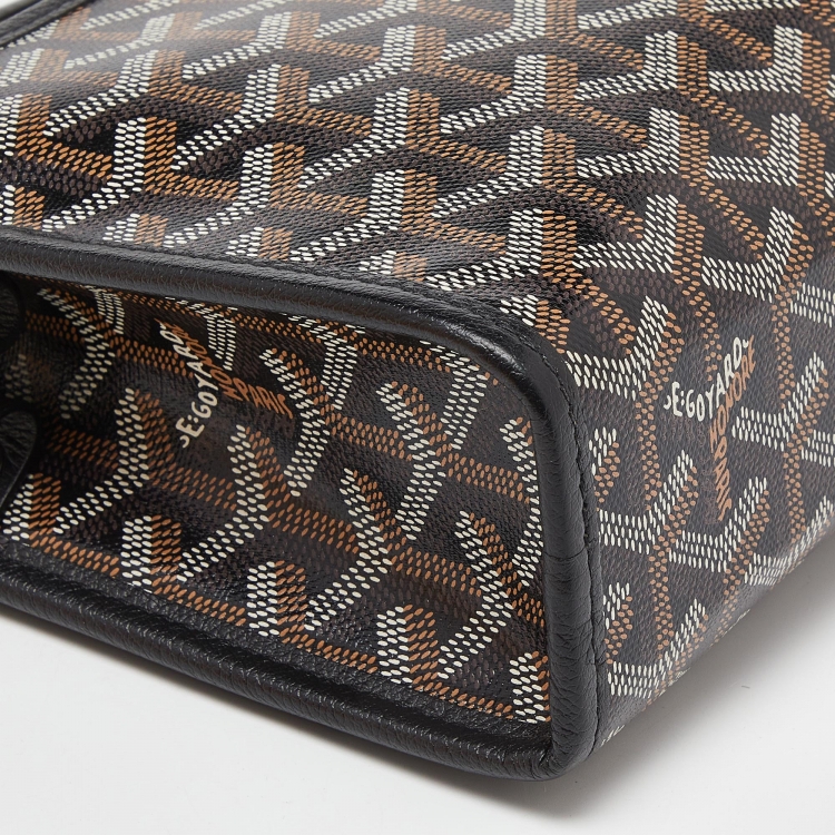 Pre Owned Goyard Black Goyardine Coated Canvas Jouvence MM Toiletry Pouch