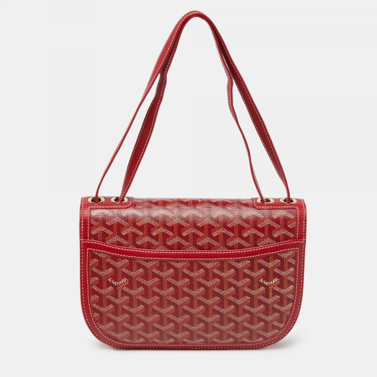 Pre Owned Goyard Red Goyardine Coated Canvas and Leather 223 PM Bag