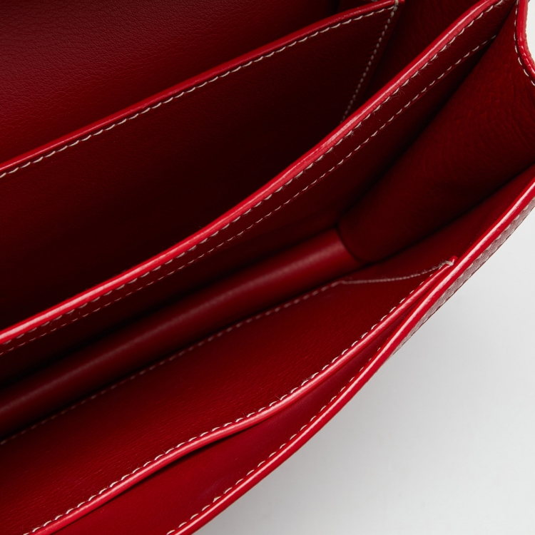 Pre Owned Goyard Red Goyardine Coated Canvas and Leather 223 PM Bag