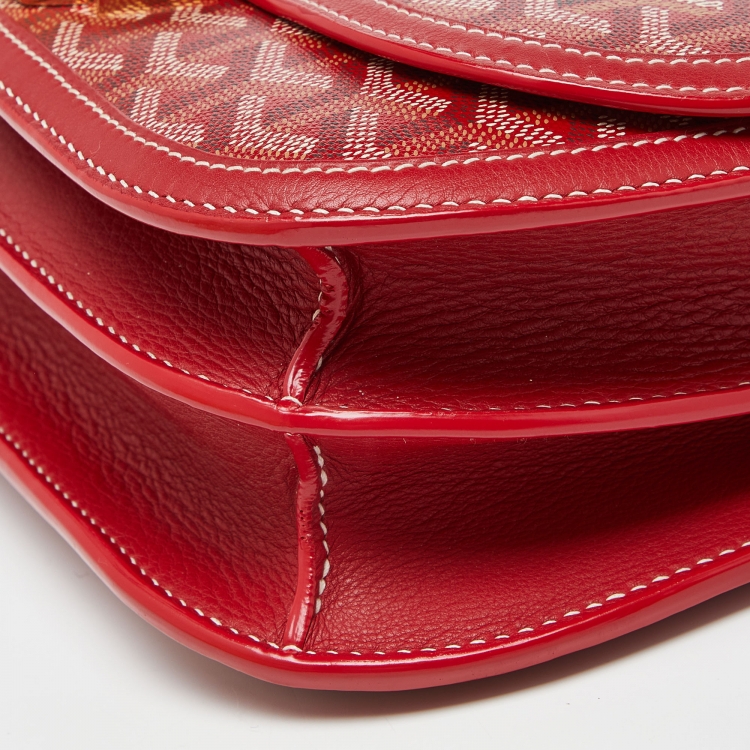 Pre Owned Goyard Red Goyardine Coated Canvas and Leather 223 PM Bag