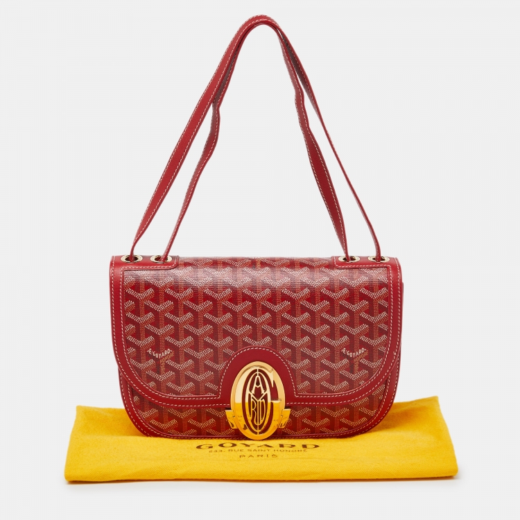 Pre Owned Goyard Red Goyardine Coated Canvas and Leather 223 PM Bag