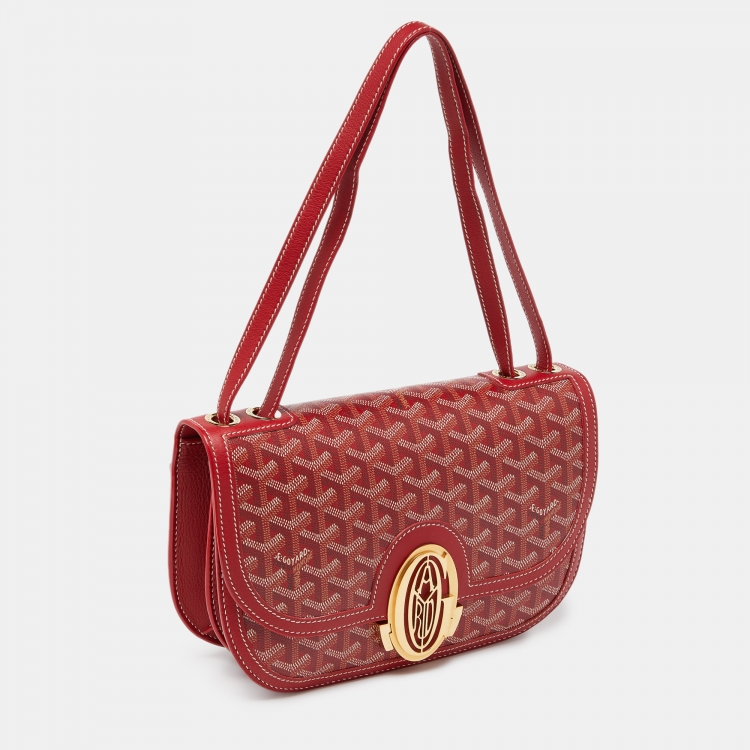 Pre Owned Goyard Red Goyardine Coated Canvas and Leather 223 PM Bag