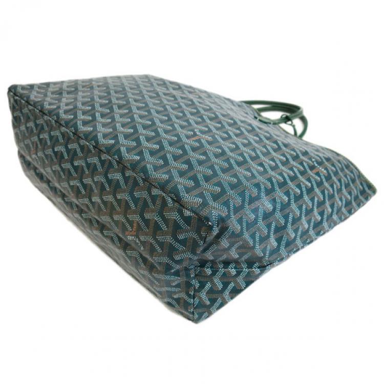 Pre Owned Goyard Coated Canvas Green Saint Louis Tote PM