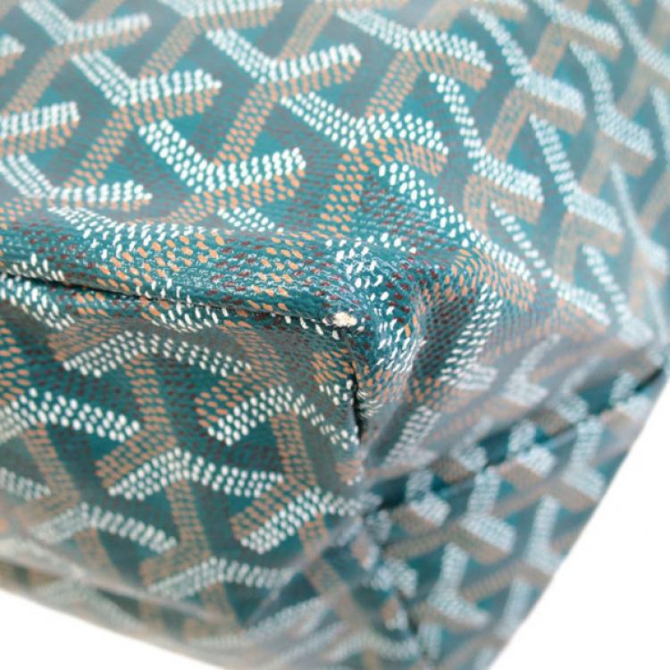 Pre Owned Goyard Coated Canvas Green Saint Louis Tote PM