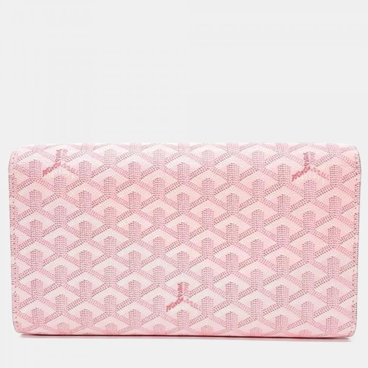 Pre Owned Goyard Pink Canvas PM Monte Carlo Clutch Bag
