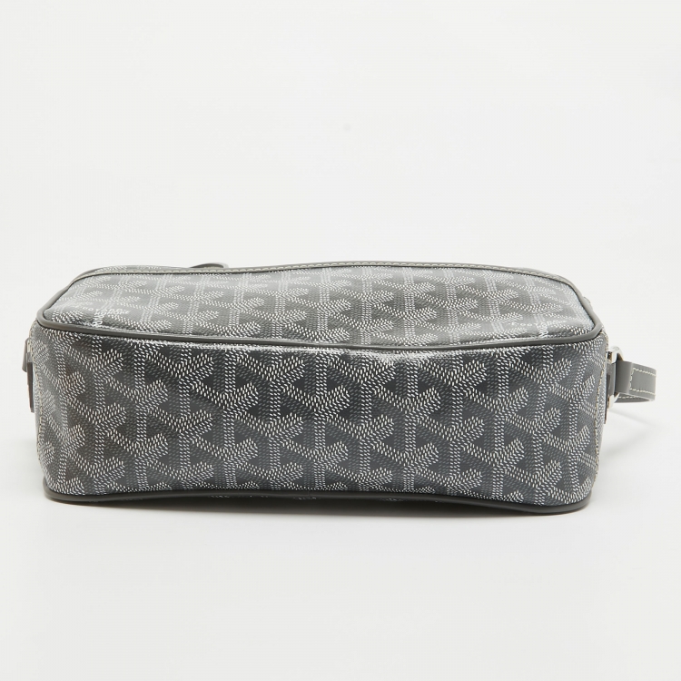 Pre Owned Goyard Grey Goyardine Coated Canvas Cap Vert Bag
