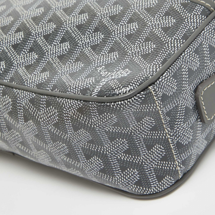 Pre Owned Goyard Grey Goyardine Coated Canvas Cap Vert Bag