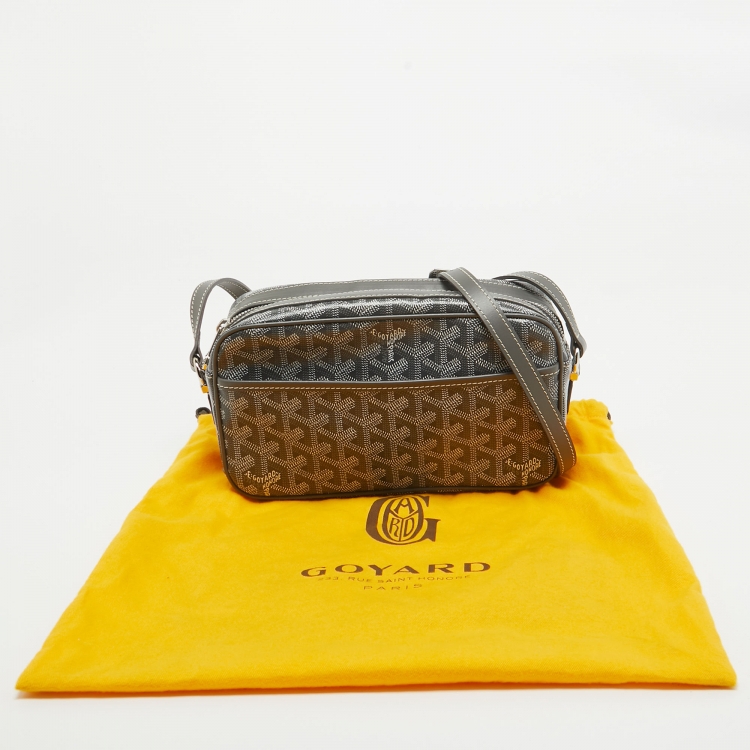 Pre Owned Goyard Grey Goyardine Coated Canvas Cap Vert Bag