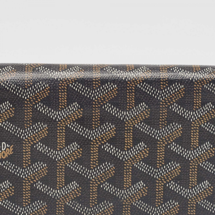 Pre Owned Goyard Black/Brown Goyardine Coated Canvas Richelieu Wallet