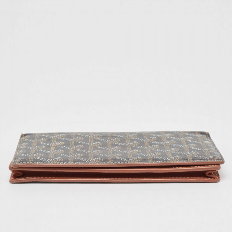 Pre Owned Goyard Black/Brown Goyardine Coated Canvas Richelieu Wallet