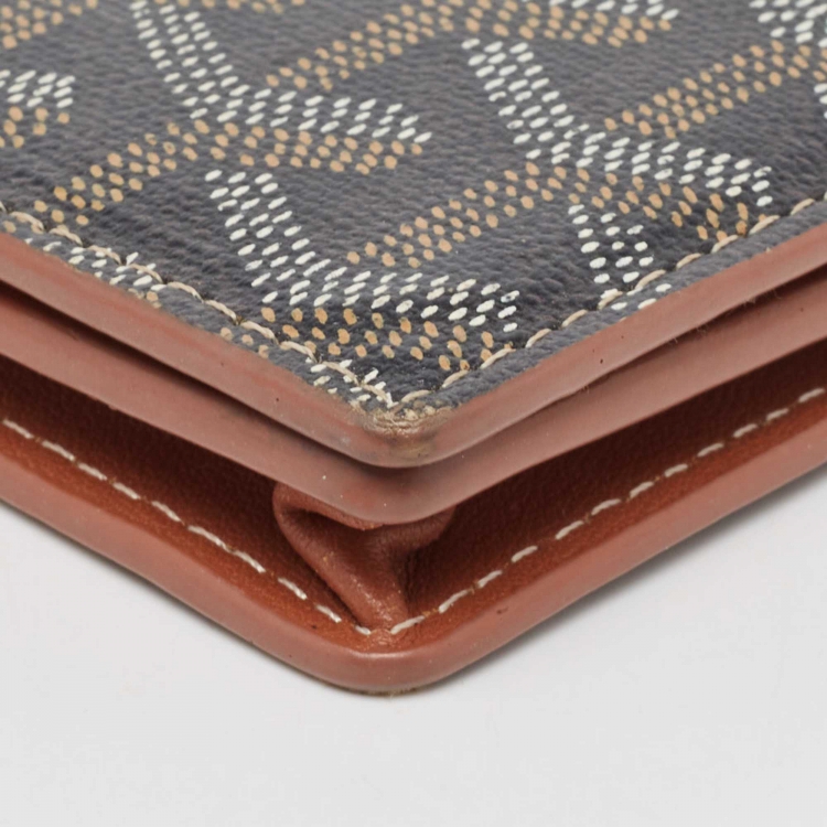 Pre Owned Goyard Black/Brown Goyardine Coated Canvas Richelieu Wallet