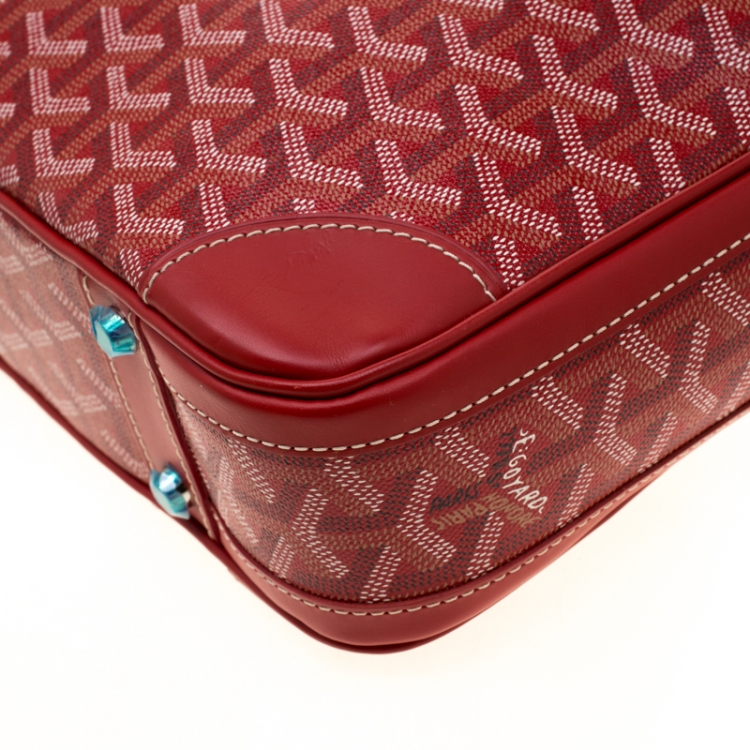 Pre Owned Goyard Red Coated Canvas and Leather Trim Diplomat Briefcase