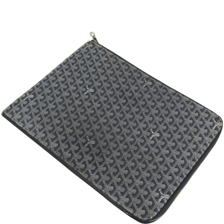 Pre Owned Goyard Gray Coated Canvas Document Case 