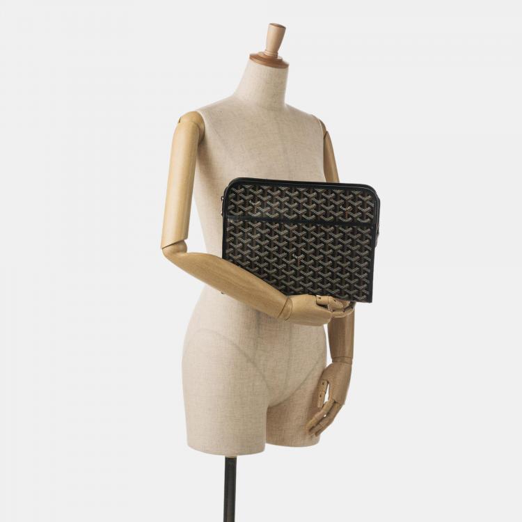 Pre Owned   Goyard Black Goyardine Jouvence GM