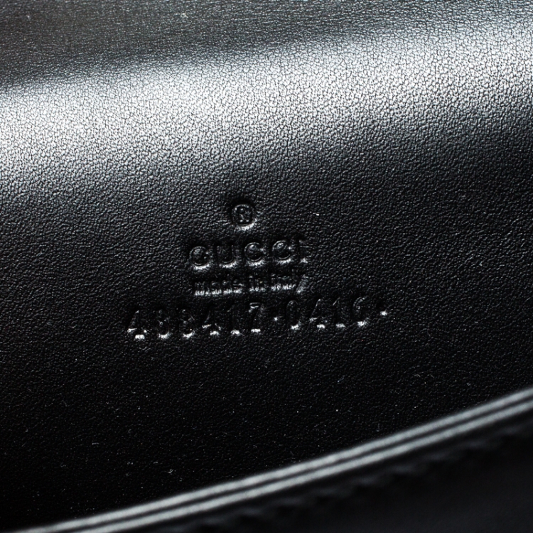 Pre Owned Gucci Black GG Marmont Matelasse Leather Animal Stud Belt Accessory