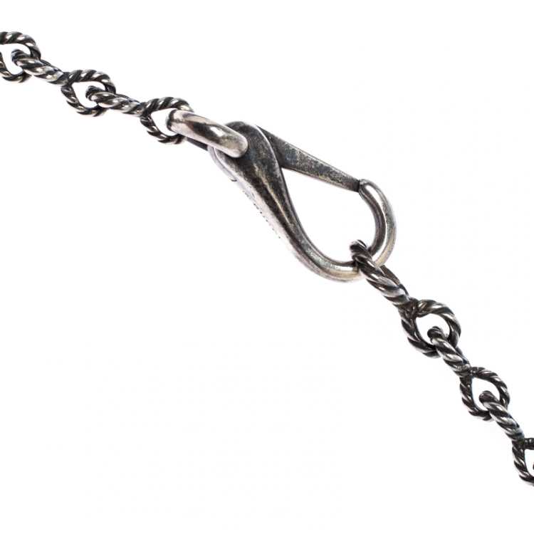 Pre Owned Gucci Ascot G Horsehead Silver Pendant Necklace