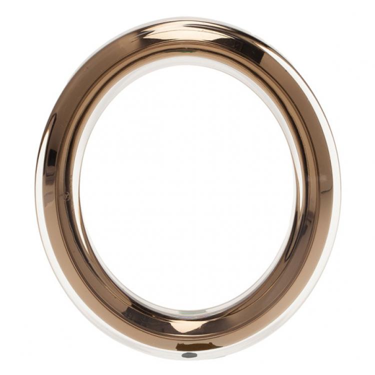 Pre Owned Gucci Metal and Plexiglass Brown Thin Bangle 18.5