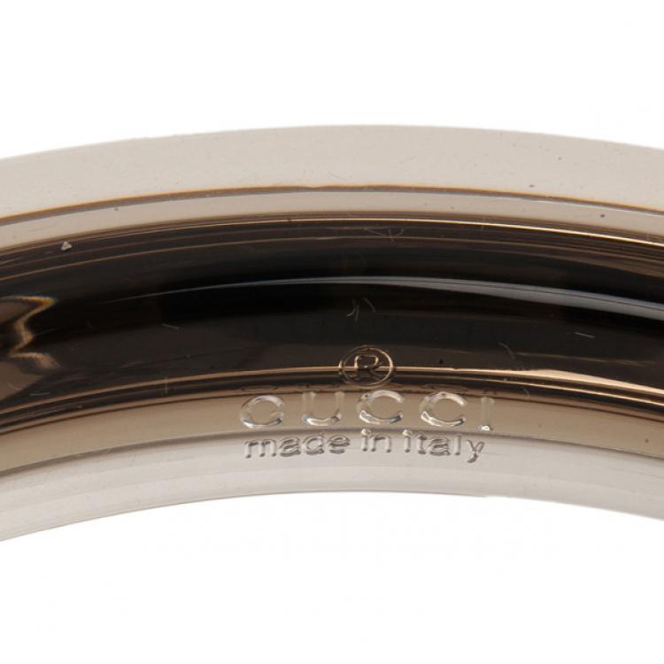 Pre Owned Gucci Metal and Plexiglass Brown Thin Bangle 18.5