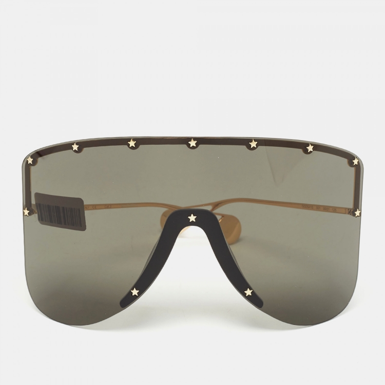 Gucci Black/Gold GG0541S Studded Mask Shield Sunglasses Gucci | TLC
