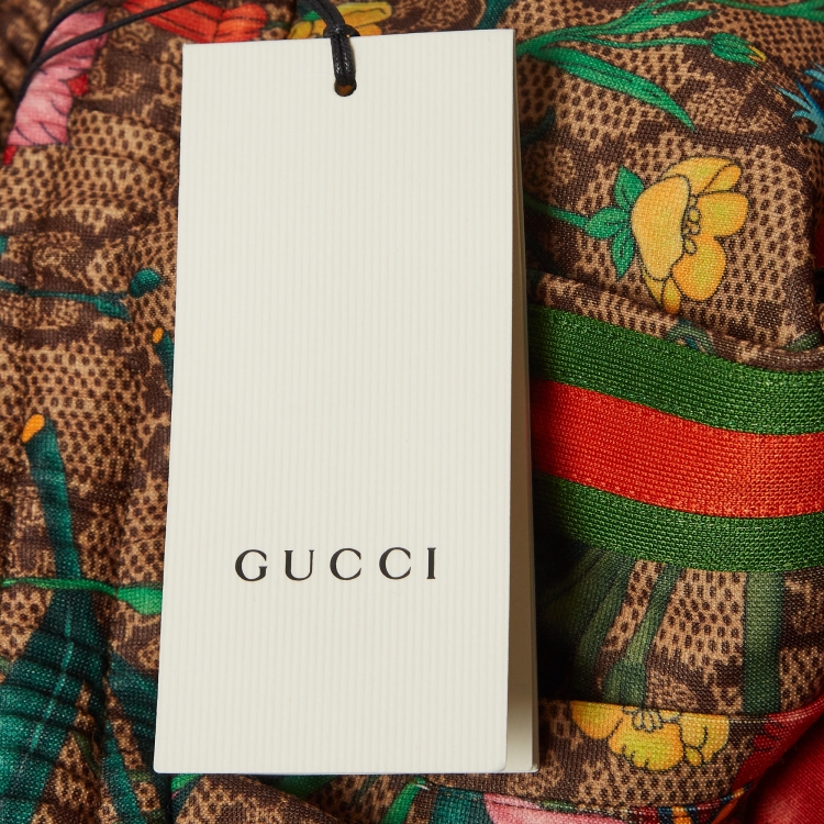 مملوكة مسبقًا Gucci Multicolor Logo & Floral Print Jersey Sweatpants M