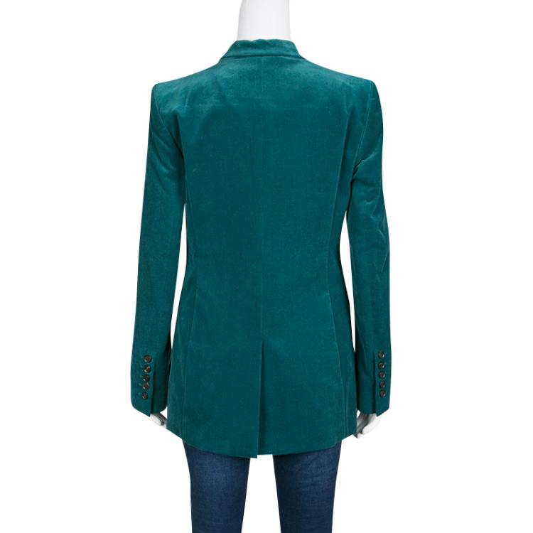 Pre Owned Gucci Emerald Green Tailored Velvet Blazer M