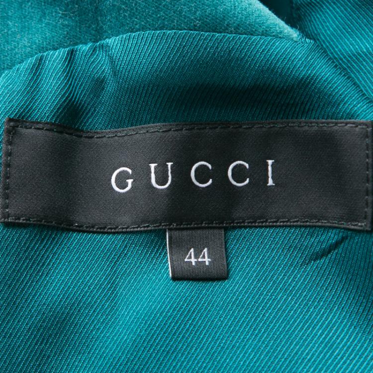 Pre Owned Gucci Emerald Green Tailored Velvet Blazer M
