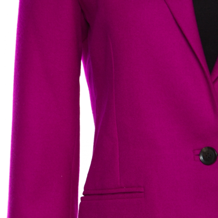 Pre Owned Gucci Magenta Pink Wool and Cashmere Tailored Single Button Blazer M