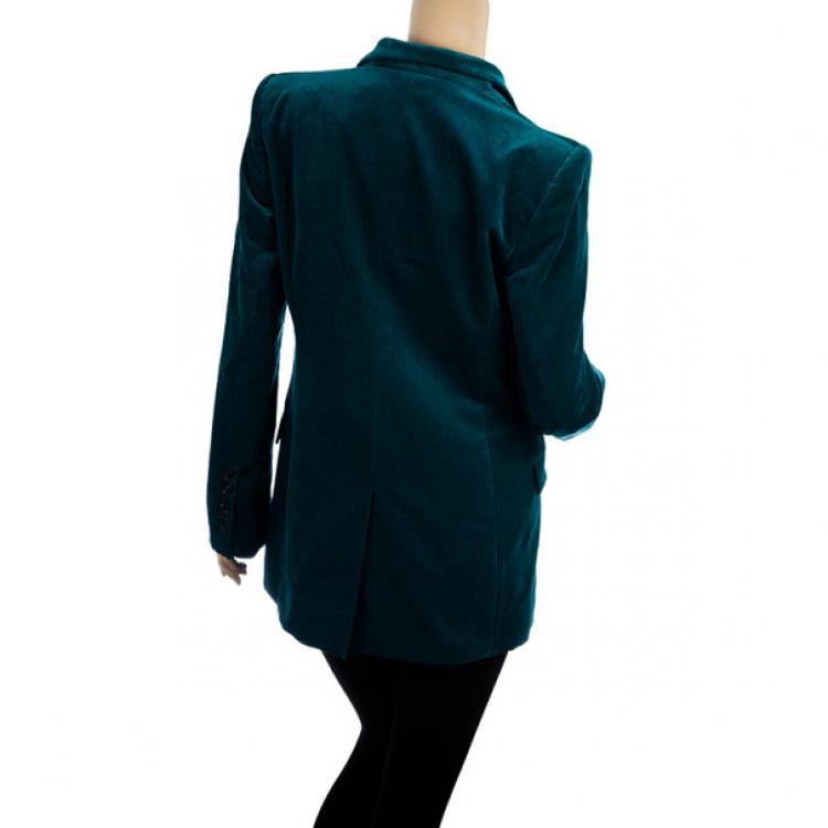 Pre Owned Gucci Velvet Teal Satin Jacket M
