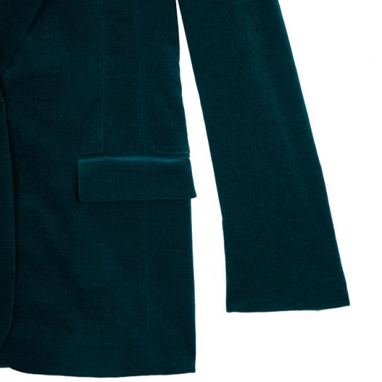 Pre Owned Gucci Velvet Teal Satin Jacket M