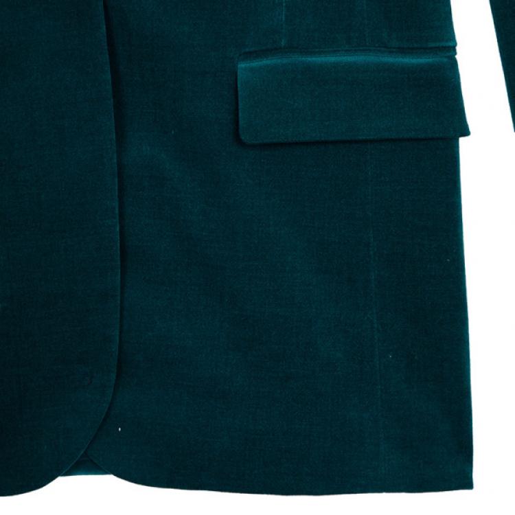 Pre Owned Gucci Velvet Teal Satin Jacket M
