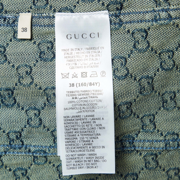 Pre Owned Gucci Black GG Jacquard Denim Jacket S