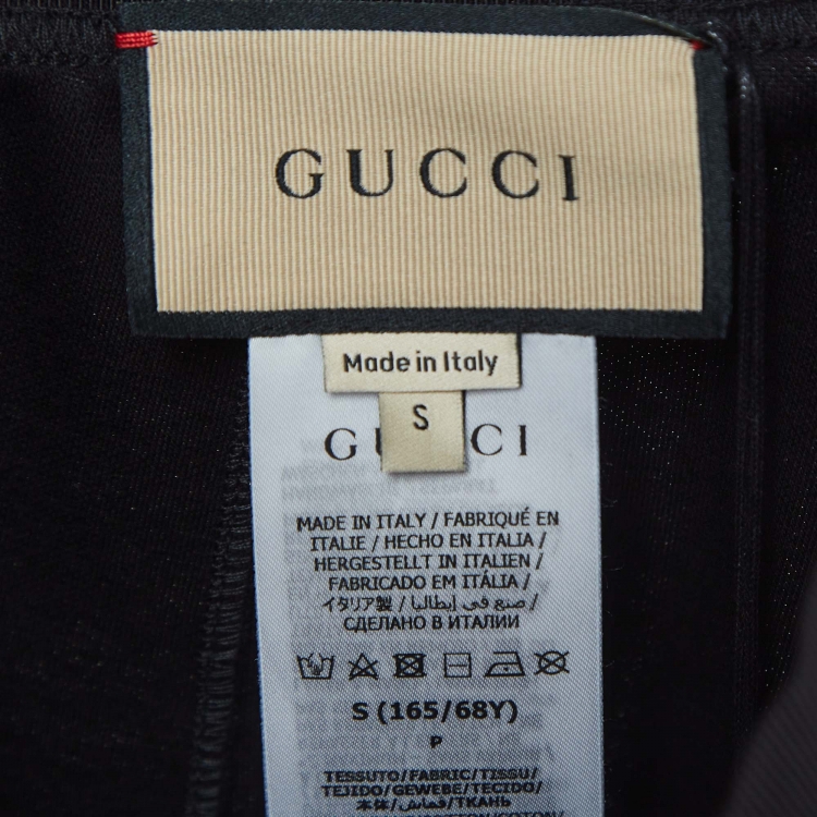 Pre Owned Gucci Black Logo Print Jersey Biker Shorts S