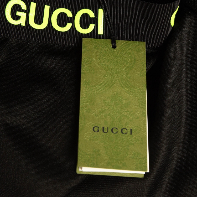 Pre Owned Gucci Black Contrast Print Jersey Leggings XS
