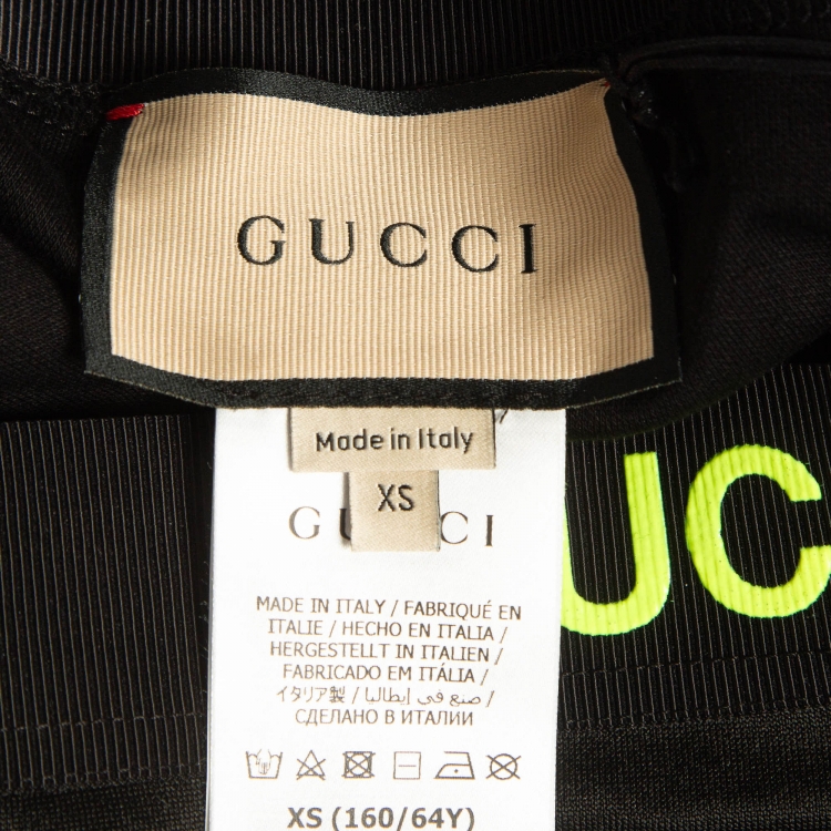 Pre Owned Gucci Black Contrast Print Jersey Leggings XS