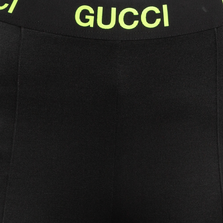 Pre Owned Gucci Black Contrast Print Jersey Leggings XS
