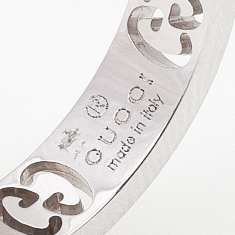 مملوكة مسبقًا Gucci Stardust Diamond White Gold Thin Band Ring Size 53