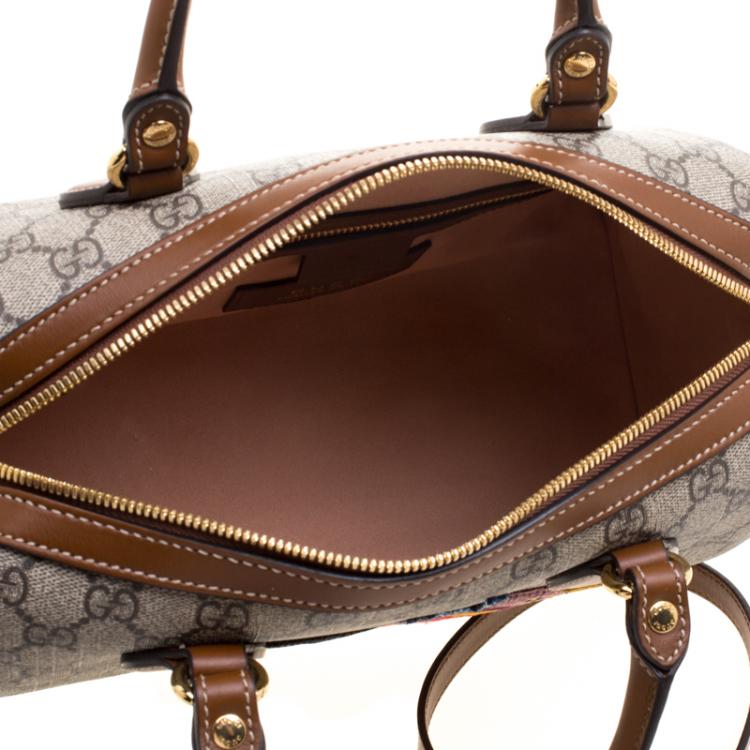 مملوكة مسبقًا Gucci Beige/Brown GG Supreme Canvas Limited Edition Bird Boston Bag